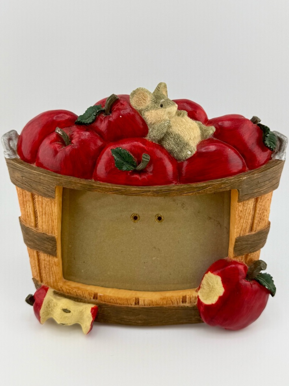 Photo Frame Apple Basket With Mouse Country Farmhouse Rustic  Kitchen Decor